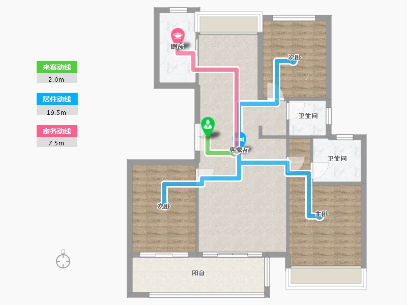 浙江省-湖州市-桂语洋房-100.00-户型库-动静线