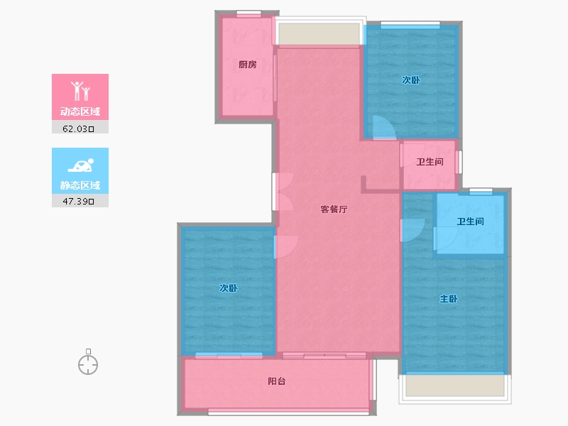 浙江省-湖州市-桂语洋房-100.00-户型库-动静分区