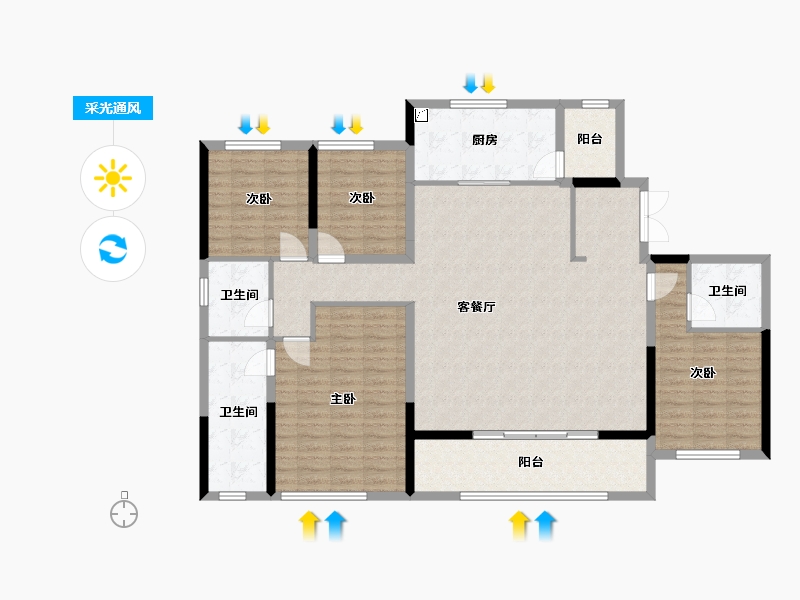 四川省-成都市-华宇大发御璟云玺-141.93-户型库-采光通风