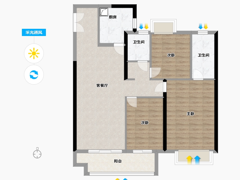 江西省-九江市-保利天汇-92.00-户型库-采光通风