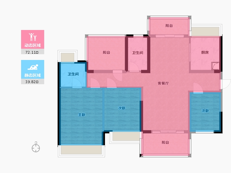 广东省-江门市-台山保利公馆-100.00-户型库-动静分区