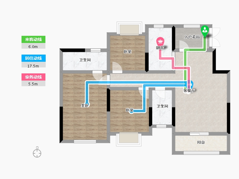 贵州省-遵义市-状元台小区-101.00-户型库-动静线