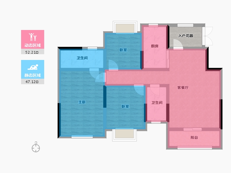 贵州省-遵义市-状元台小区-101.00-户型库-动静分区