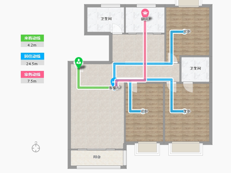 河南省-洛阳市-中弘·湖滨花园-119.00-户型库-动静线