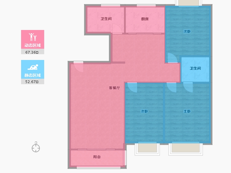 河南省-洛阳市-中弘·湖滨花园-119.00-户型库-动静分区