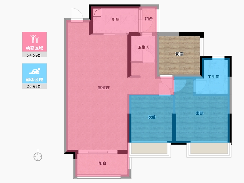 广东省-佛山市-鸿安花园-80.56-户型库-动静分区