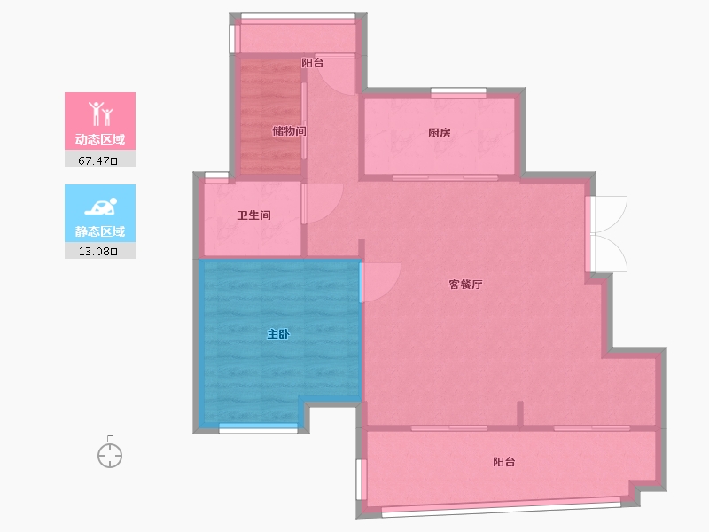 安徽省-合肥市-滨湖江来-73.77-户型库-动静分区