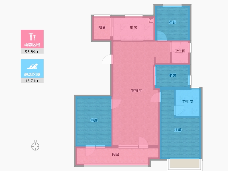 宁夏回族自治区-银川市-光耀贺兰府-95.00-户型库-动静分区