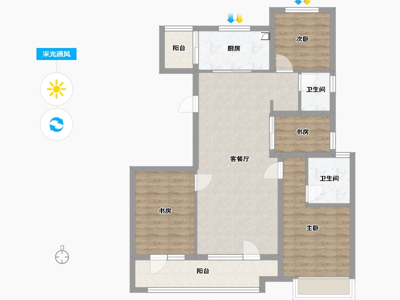 宁夏回族自治区-银川市-光耀贺兰府-95.00-户型库-采光通风