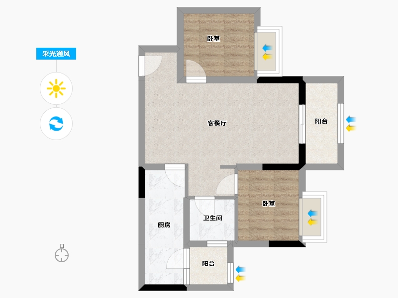 重庆-重庆市-博苑-56.85-户型库-采光通风