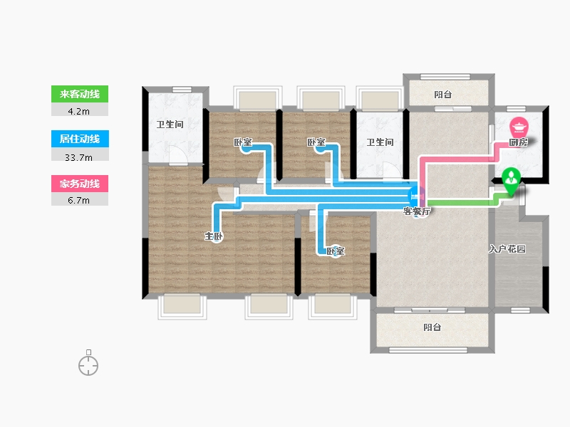 贵州省-黔东南苗族侗族自治州-凯里市未来城南湖-130.00-户型库-动静线