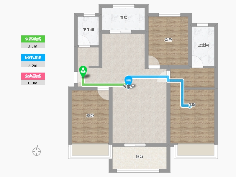 河北省-衡水市-橄榄绿洲-C区-95.60-户型库-动静线