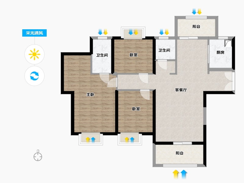 福建省-莆田市-武夷木兰都-111.00-户型库-采光通风