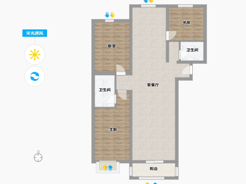 河北省-邢台市-鼓楼都市-99.00-户型库-采光通风