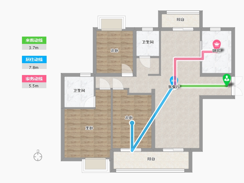 湖北省-咸宁市-万雅国际商贸中心-102.78-户型库-动静线