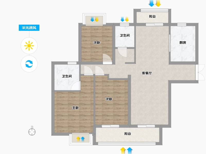 湖北省-咸宁市-万雅国际商贸中心-102.78-户型库-采光通风