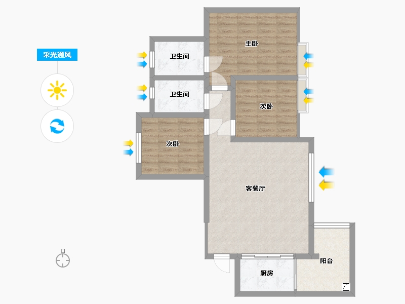 四川省-遂宁市-任家渡田园小区-79.00-户型库-采光通风