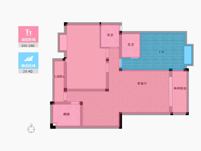 湖南省-长沙市-银桂苑小区-105.78-户型库-动静分区