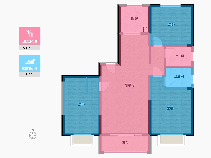 陕西省-渭南市-荣兴佳苑-101.00-户型库-动静分区