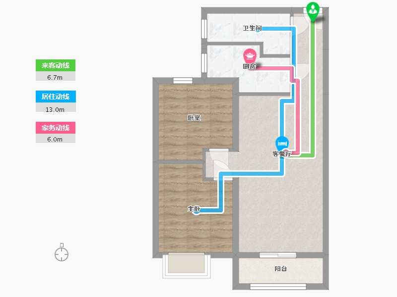 河北省-廊坊市-绿宸凤栖华府-70.84-户型库-动静线