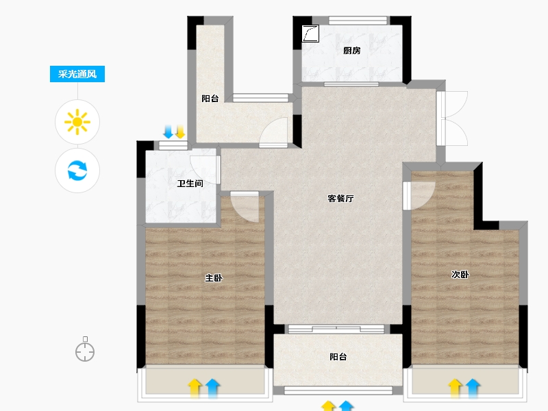 浙江省-湖州市-保利明玥风华-79.00-户型库-采光通风