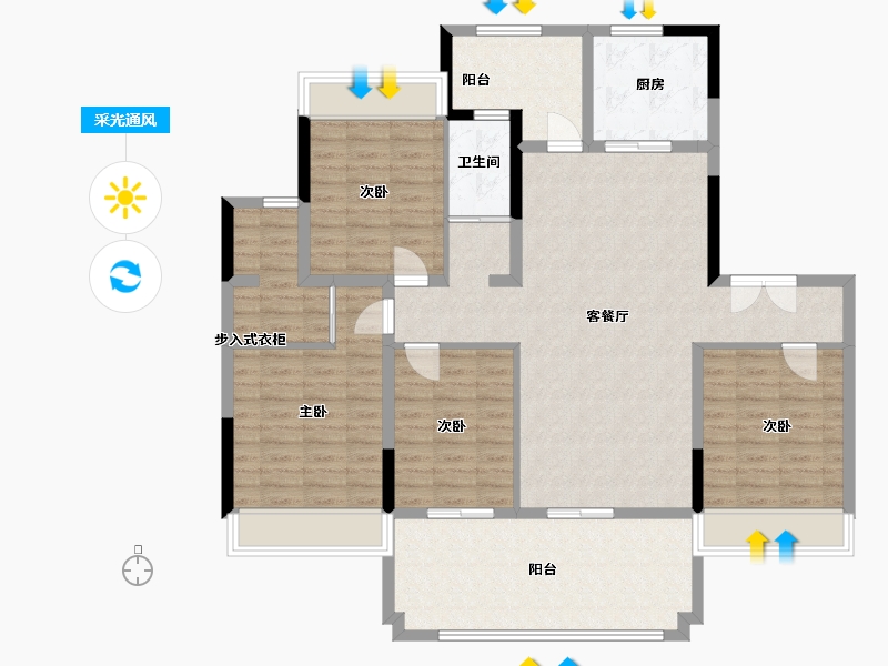 安徽省-六安市-文禾赋-125.00-户型库-采光通风