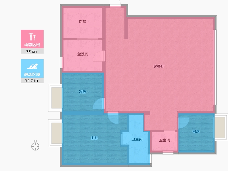 云南省-大理白族自治州-外滩名著-100.00-户型库-动静分区