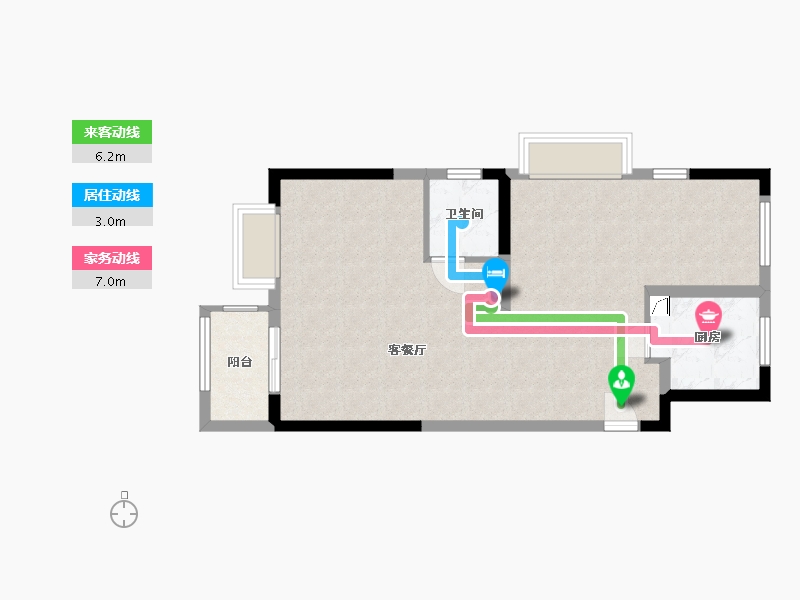 浙江省-嘉兴市-文鼎苑-66.09-户型库-动静线