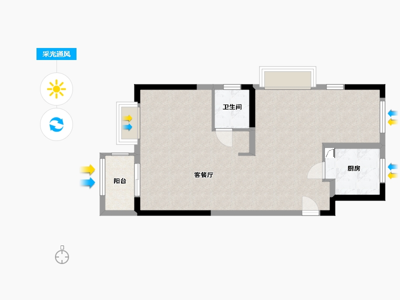 浙江省-嘉兴市-文鼎苑-66.09-户型库-采光通风