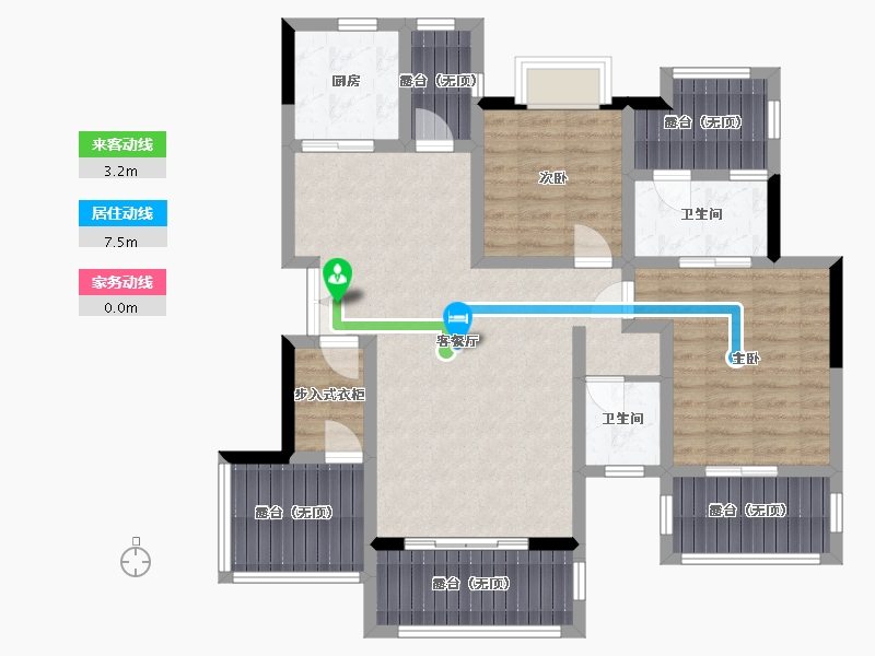 湖南省-岳阳市-富兴御城-84.96-户型库-动静线