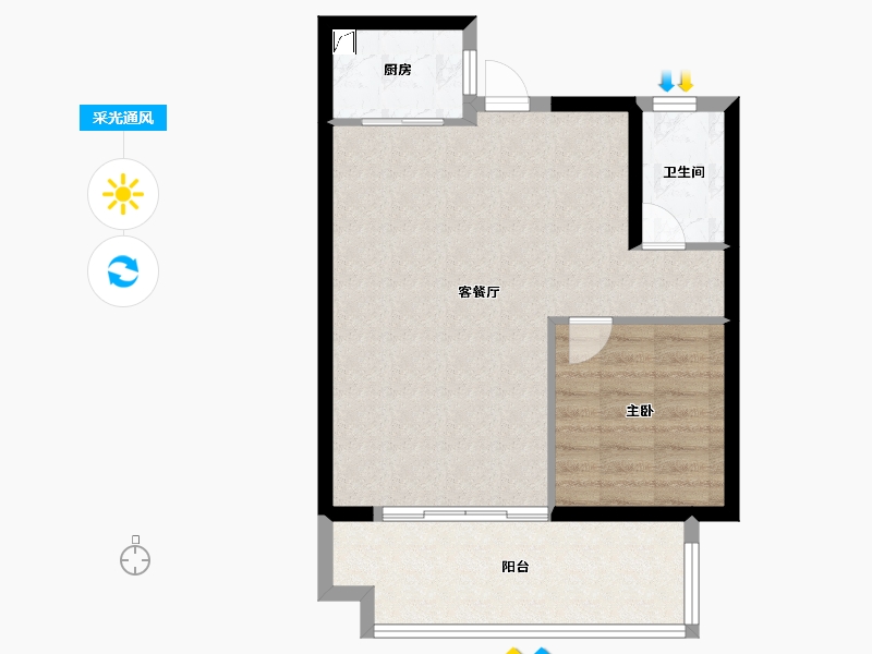 福建省-泉州市-海湾国际-62.00-户型库-采光通风