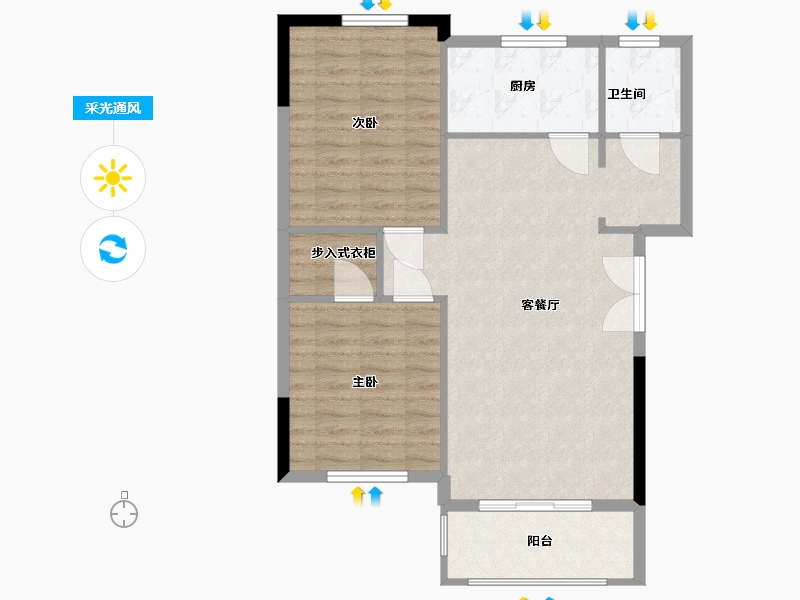 江苏省-徐州市-南湖御景-80.00-户型库-采光通风