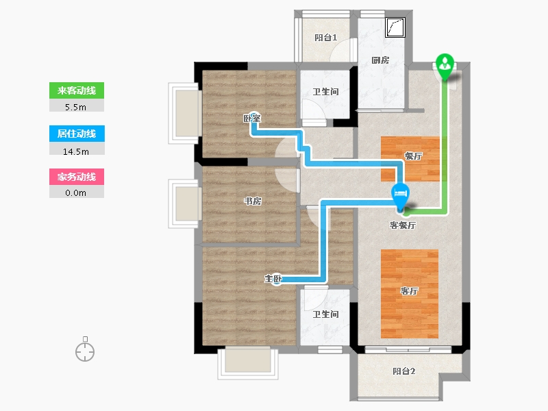 广东省-佛山市-保利i立方-81.68-户型库-动静线