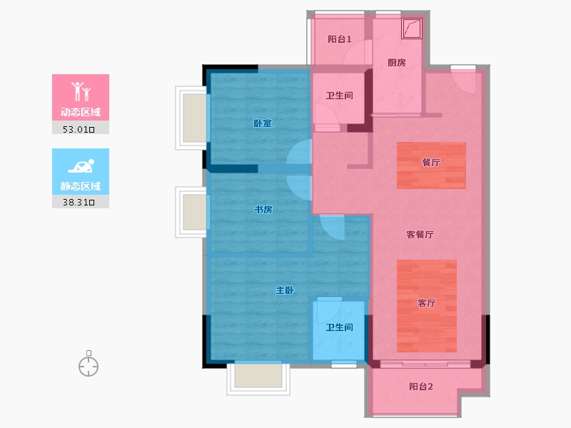 广东省-佛山市-保利i立方-81.68-户型库-动静分区