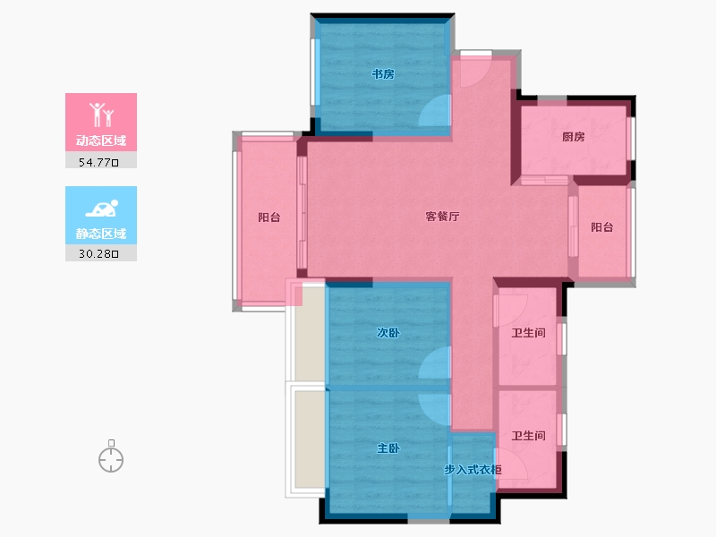 广东省-广州市-融创天瑞-85.00-户型库-动静分区