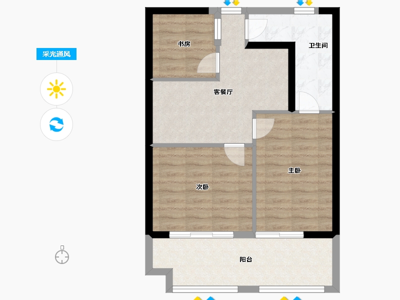 福建省-泉州市-海湾国际-62.00-户型库-采光通风