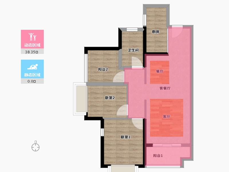 广东省-佛山市-金地艺境天成-68.00-户型库-动静分区