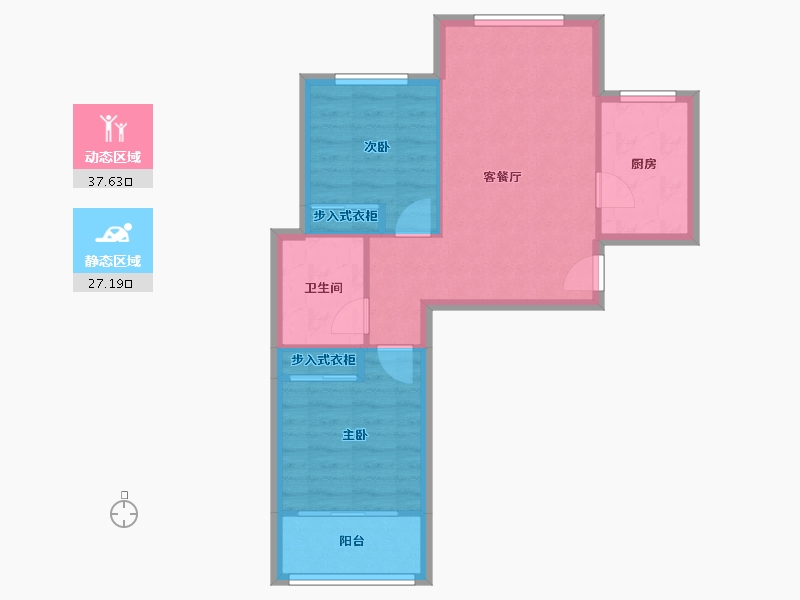 河南省-郑州市-永恒理想世界1期-86.97-户型库-动静分区