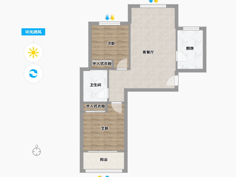 河南省-郑州市-永恒理想世界1期-86.97-户型库-采光通风