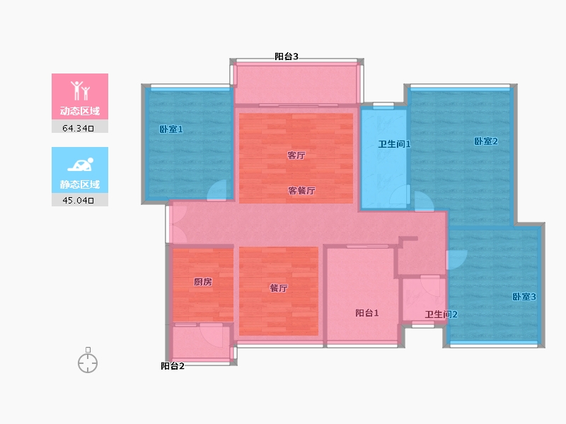 广东省-佛山市-观景豪园-100.00-户型库-动静分区