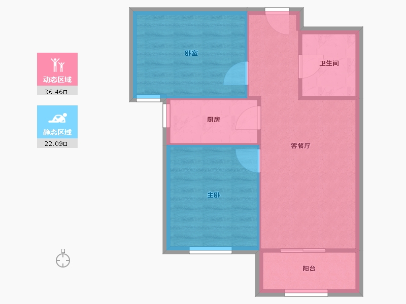 北京-北京市-金隅泰和园-60.74-户型库-动静分区