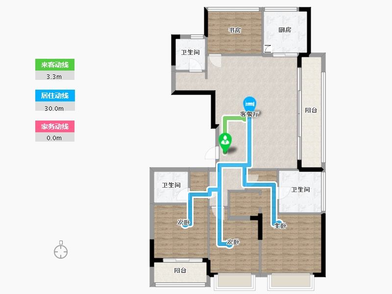 浙江省-嘉兴市-绿城留香园-169.00-户型库-动静线