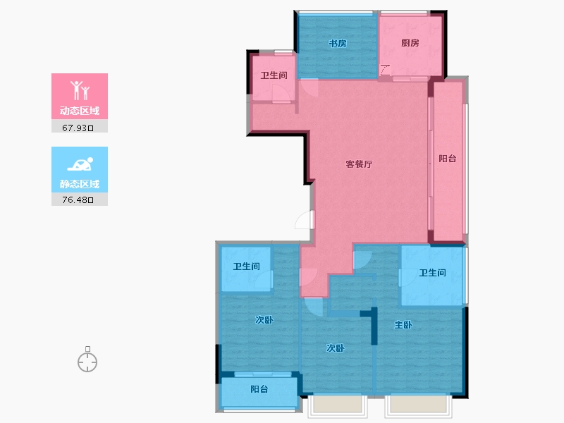 浙江省-嘉兴市-绿城留香园-169.00-户型库-动静分区