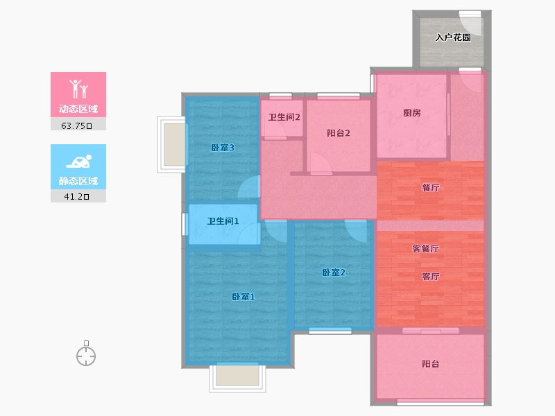 广东省-佛山市-新城璟城-98.23-户型库-动静分区