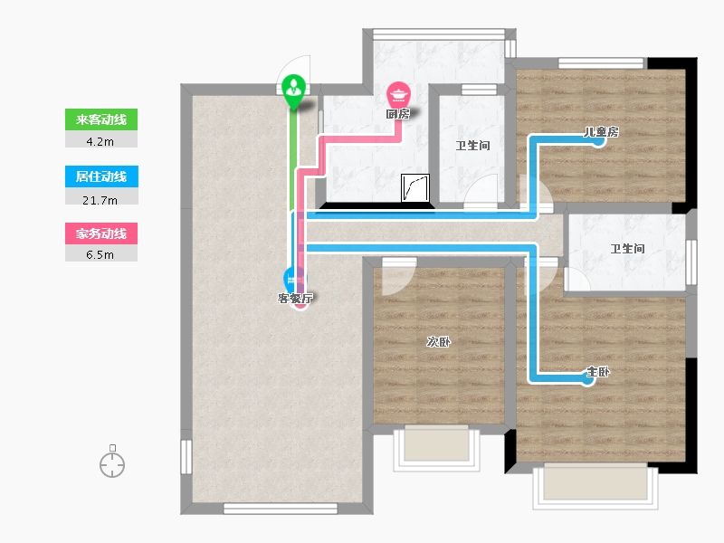 四川省-南充市-龙翔天宇-104.00-户型库-动静线