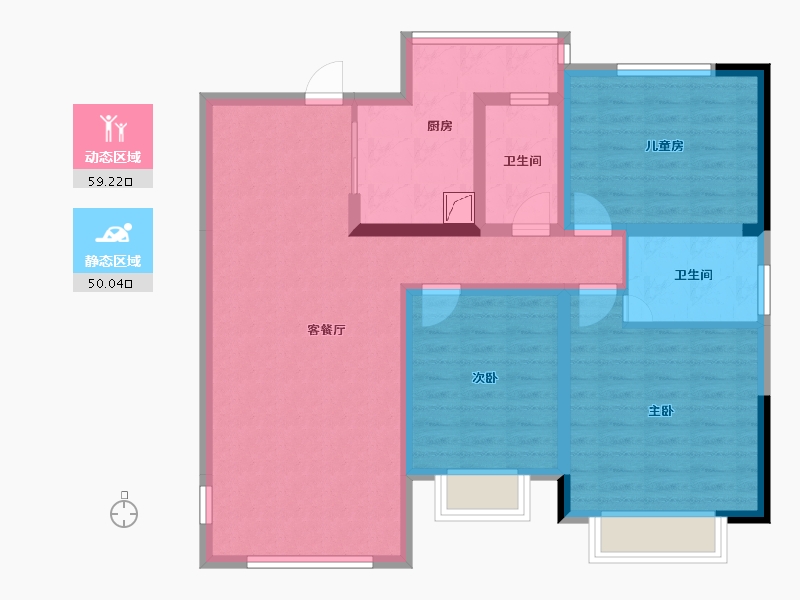 四川省-南充市-龙翔天宇-104.00-户型库-动静分区