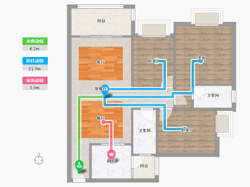 广东省-佛山市-恒晖星河雅居-84.61-户型库-动静线