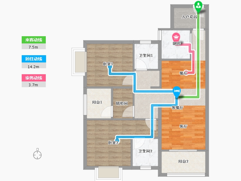 广东省-佛山市-新城璟城-77.73-户型库-动静线