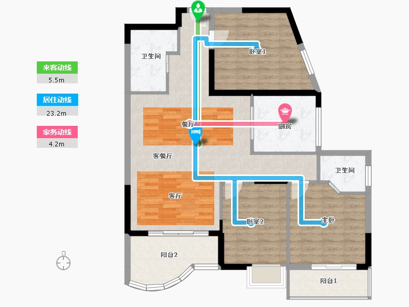 湖北省-鄂州市-光谷东郡-102.79-户型库-动静线