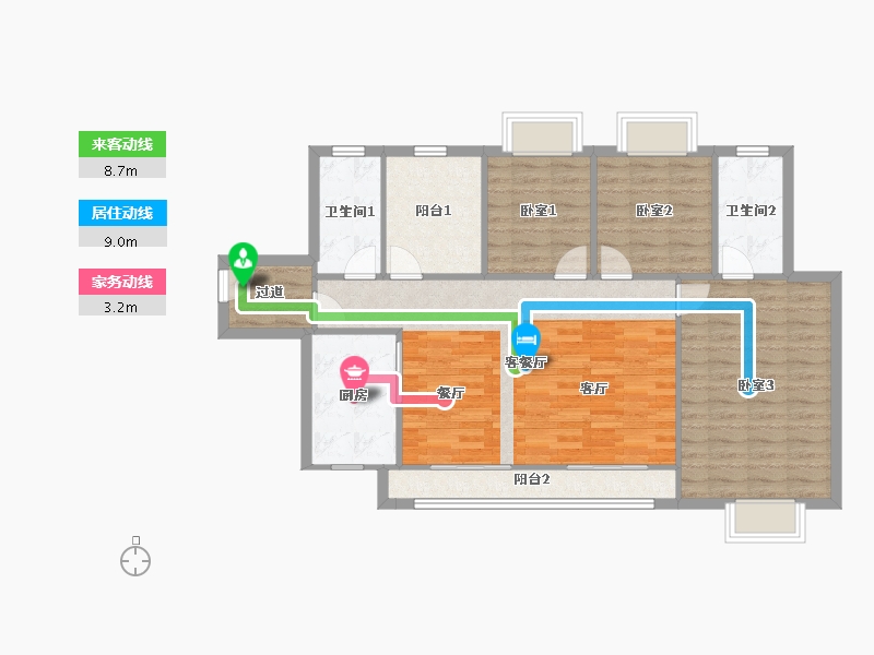 广东省-佛山市-新城璟城-102.54-户型库-动静线